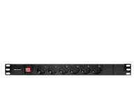 Qoltec Listwa zasilająca PDU do RACK 19'' 1U 16A  6xSCHUKO  2m - 1329983 - zdjęcie 4